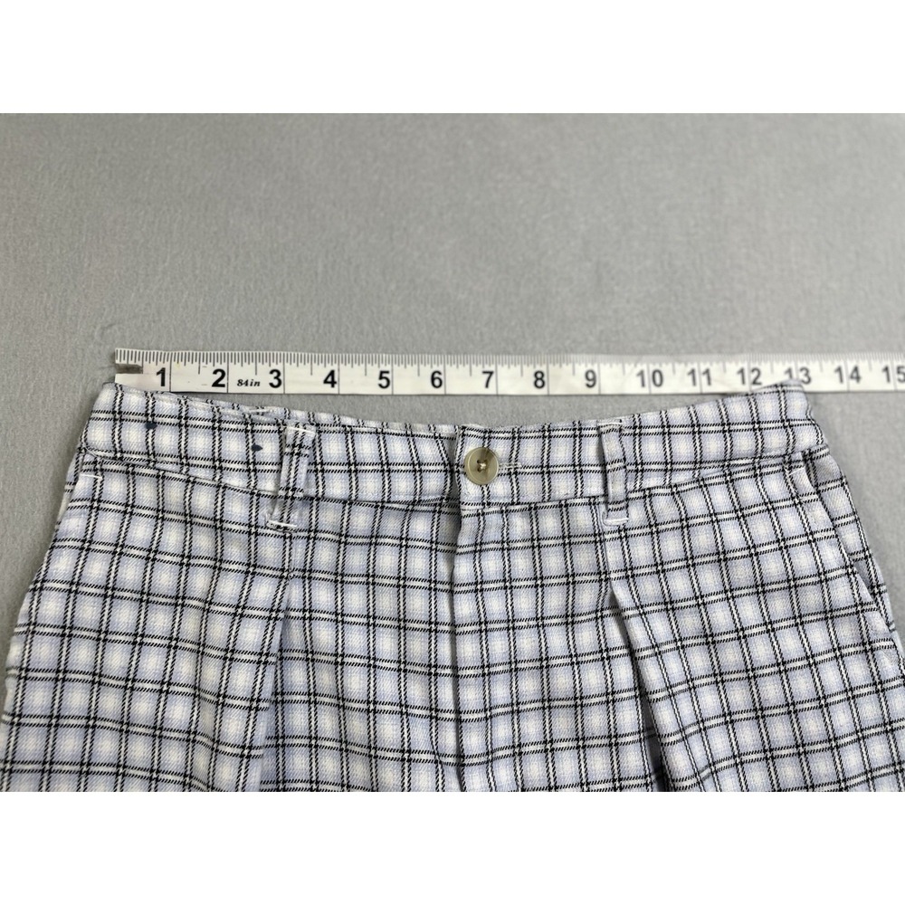 Hollister Ultra High Rise Pants Womens Blue White Plaid Casual Pleated Front‎ SM - Picture 12 of 15